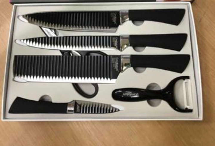 BURRAAQ TRANDING / 6 PIECE DAILY USE SHARP KNIFE SET BLACK