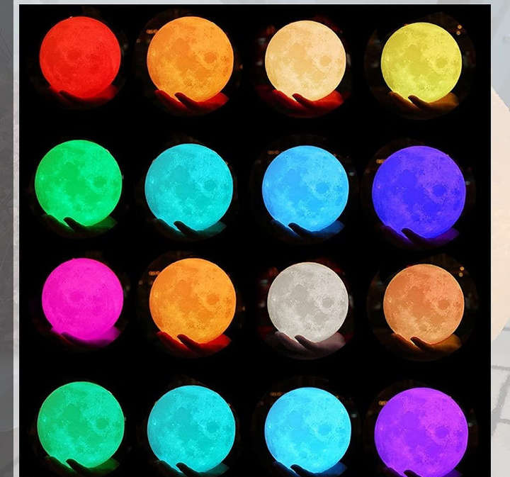 BURRAAQ TRANDING/ 3D MOON LAMP RECHARGEABLE NIGHT LIGHT