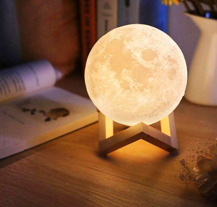 BURRAAQ TRANDING/ 3D MOON LAMP RECHARGEABLE NIGHT LIGHT