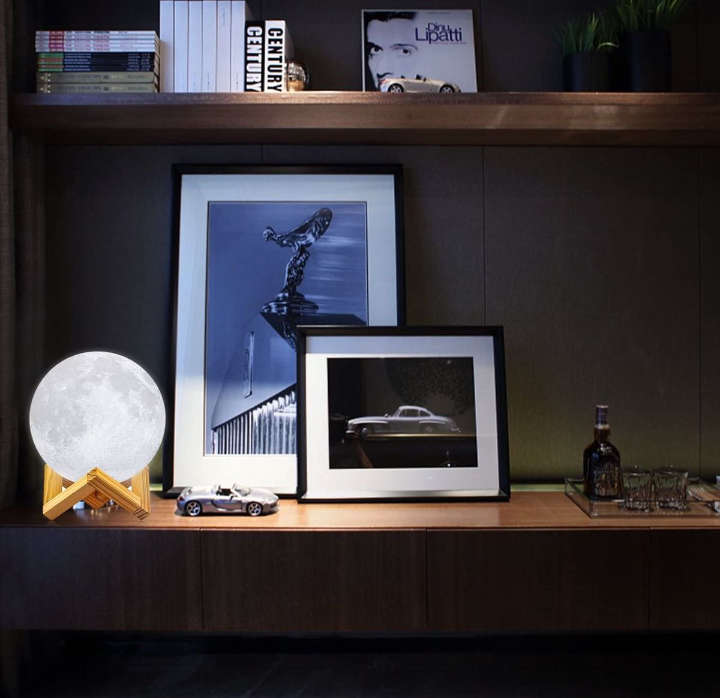 BURRAAQ TRANDING/ 3D MOON LAMP RECHARGEABLE NIGHT LIGHT