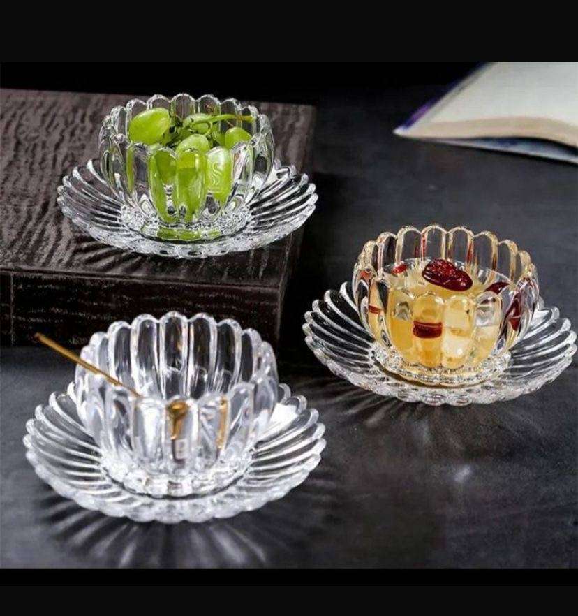 Burraaq Trading 6 pcs Dessert Bowl Set & Plate Set