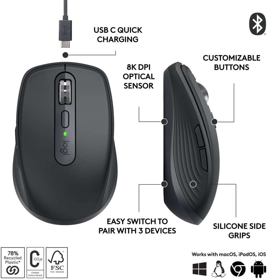 Logitech MX Anywhere 3S Graphite Mouse