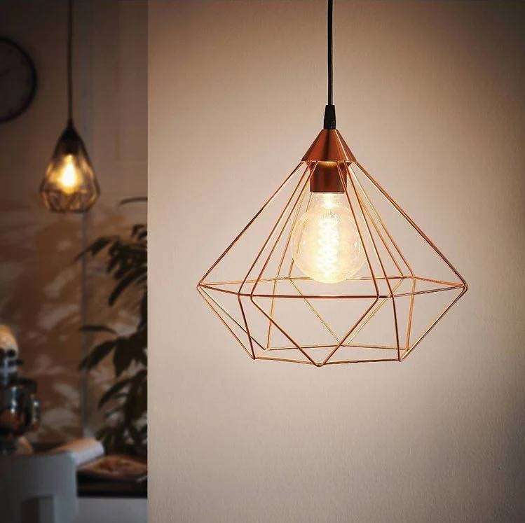 Tarbes - Copper Diamond Wire Pendant Light