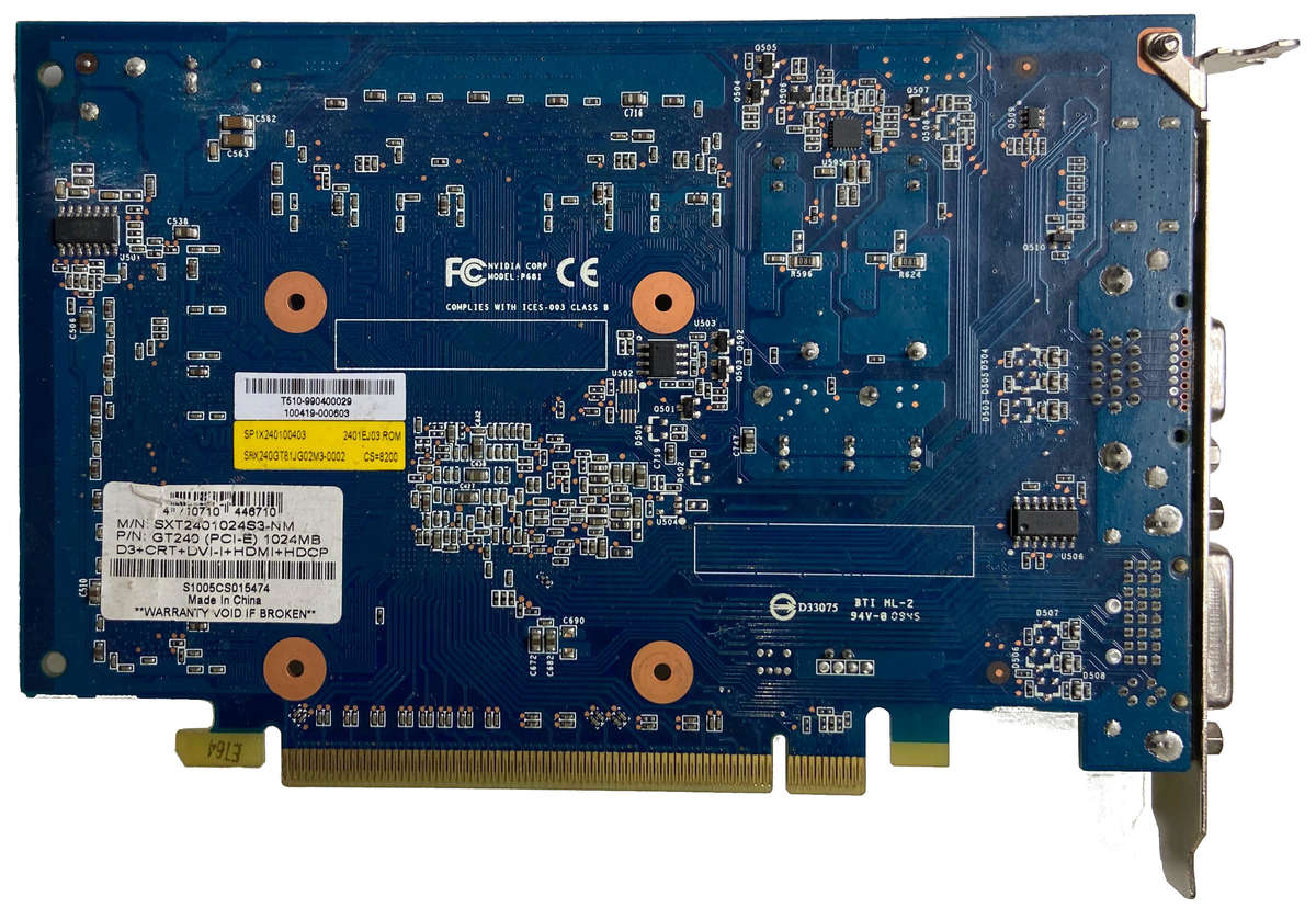 GT240(PCI-E) 1024MB D3+CRT+DVI+HDMI+HDCP GPU PCB[SOLD FOR PART OR REPAIR]