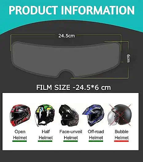 Rainproof Anti Fog Film For Helmets - Rainproof and High Transparency 2 in 1
