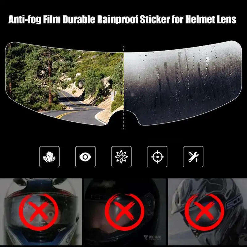 Rainproof Anti Fog Film For Helmets - Rainproof and High Transparency 2 in 1