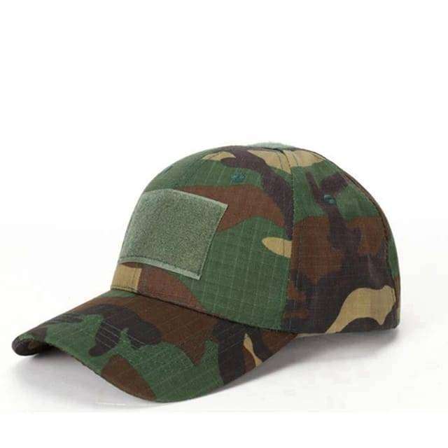 Camo Woodland Velcro Cap (#11 Tactical Cap)