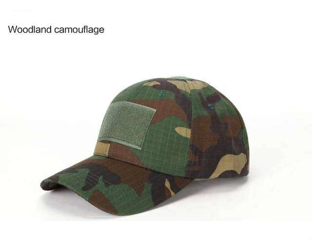 Camo Woodland Velcro Cap (#11 Tactical Cap)