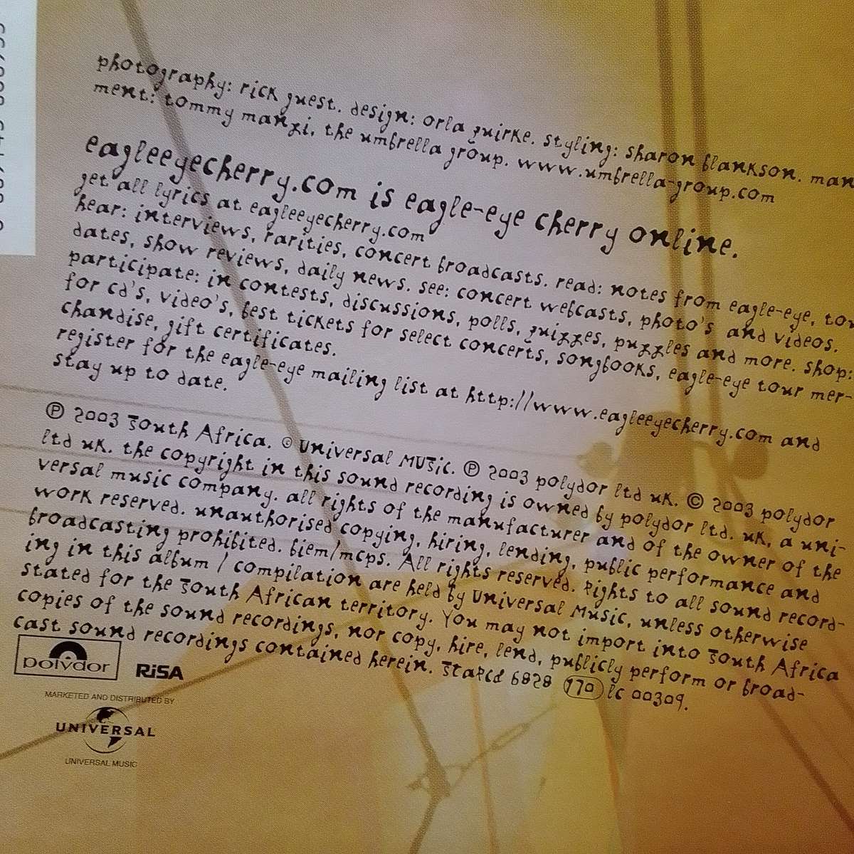 Eagle-Eye Cherry (CD) Sub Rosa