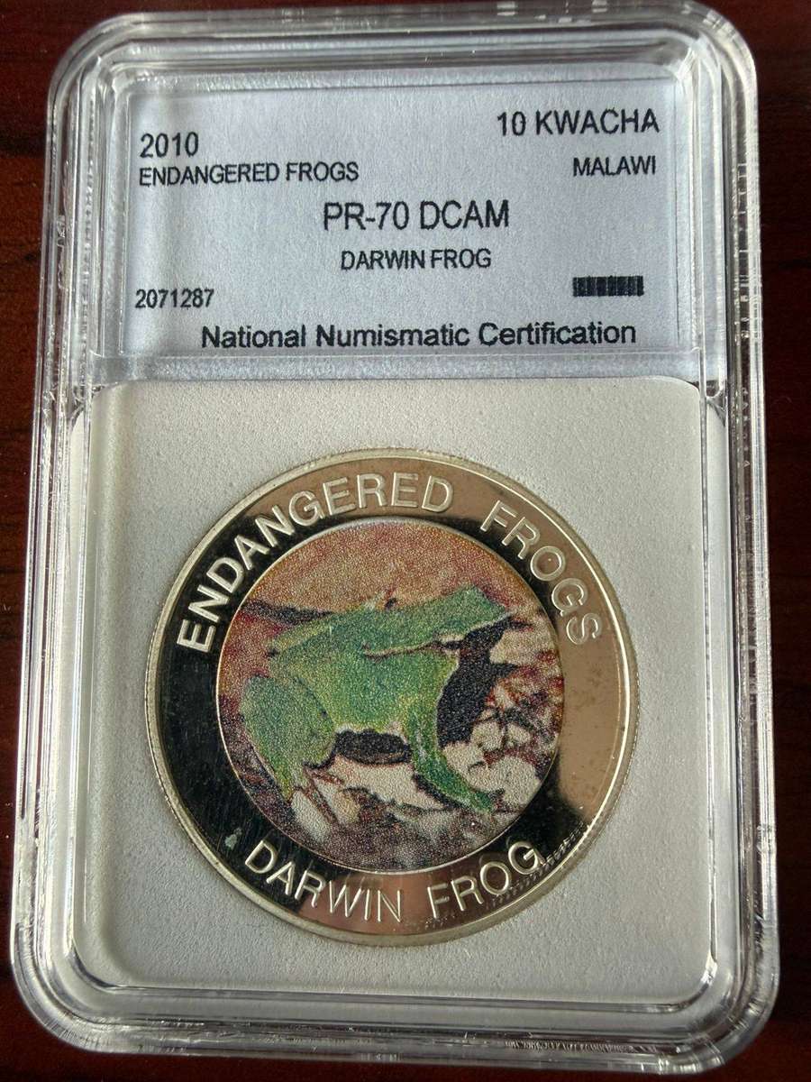 2010 10 Kwacha Darwin Frog PF70