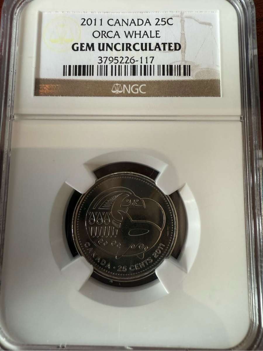 2011 CANADA 25C ORCA WHALE GEM UNC