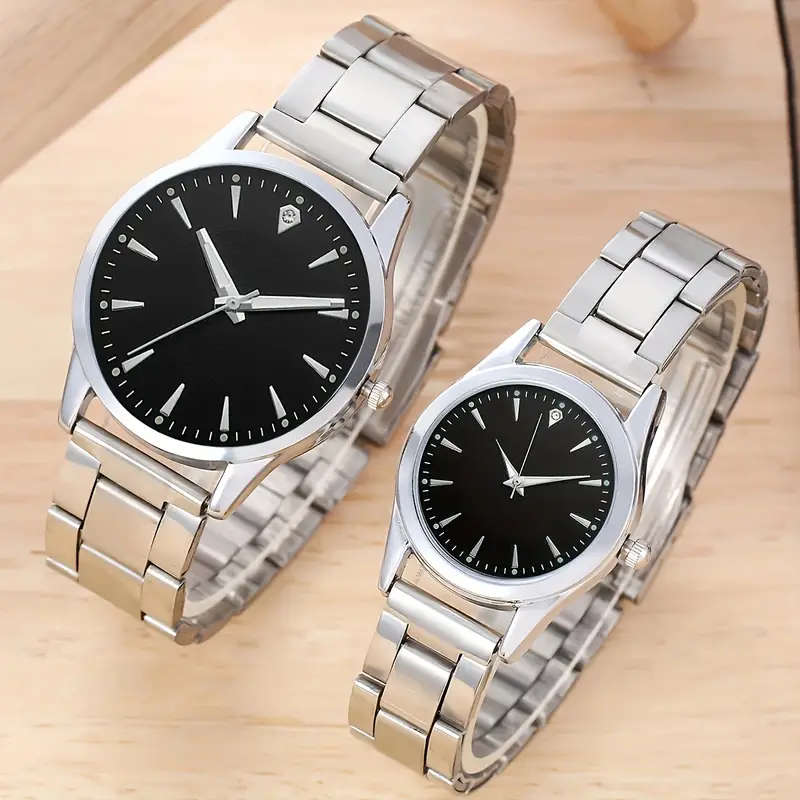 His and her's elegant quatz watches set