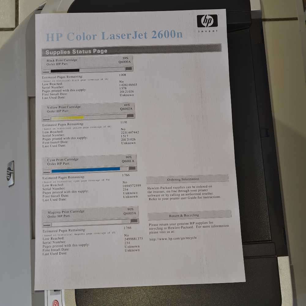 HP Color Laserjet 2600n