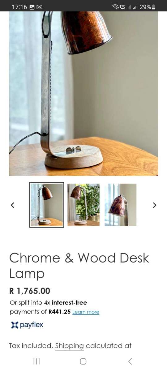 Chrome & Wood Desk Lamp