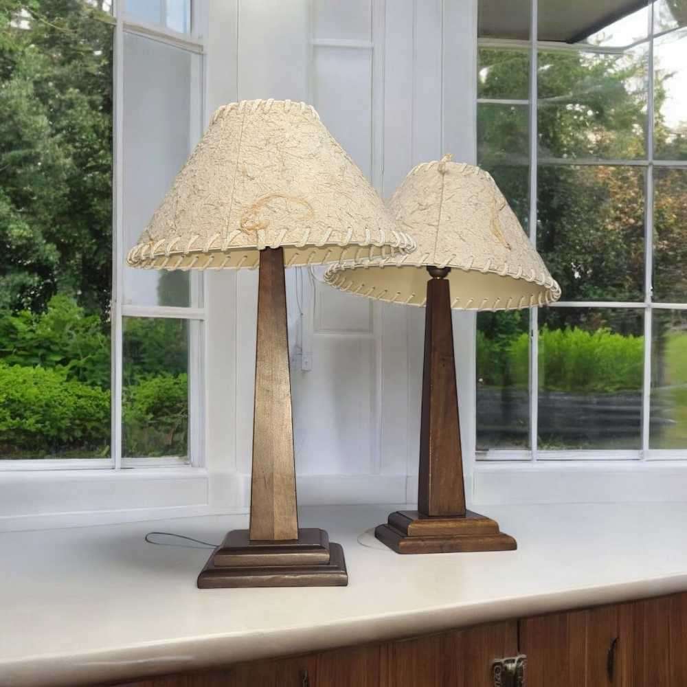 Wooden side lamps