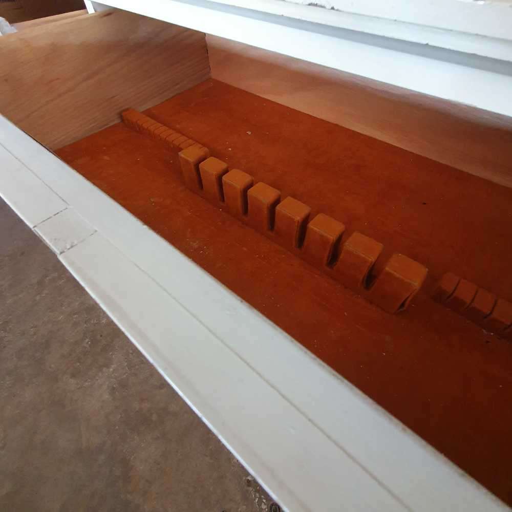 Bernhardt inc French Provincial and Victorian style cabinet with Mable top on wheels.