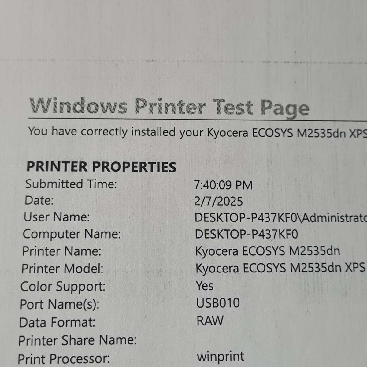 Kyocera ecosys m2535dn mono laser printer (See details)