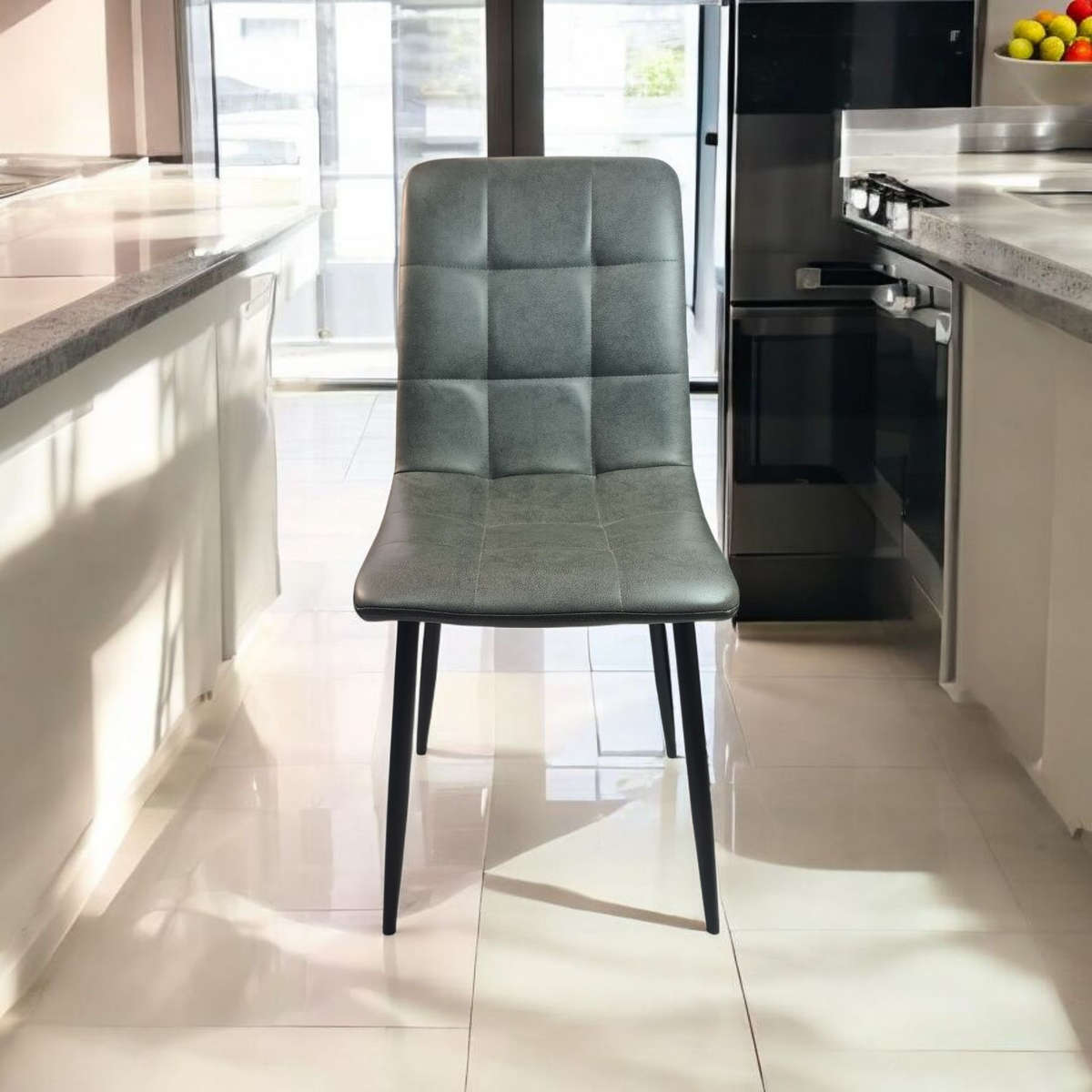 Makro's Belo Leather Touch Dining Chair Metal Dining Chair x 6