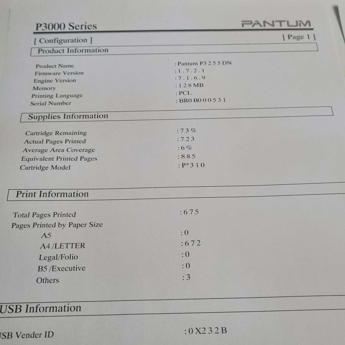 Pantum P 3255 ON Mono Printer