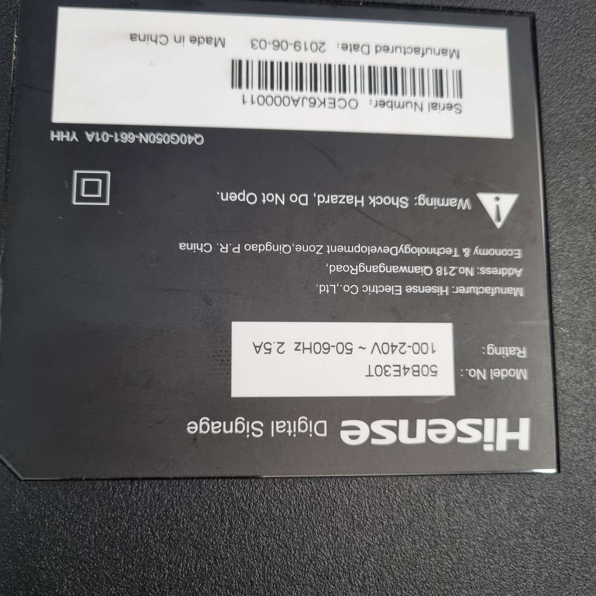 Hisense 50 inch  for parts (Hisense 50b4e30t)