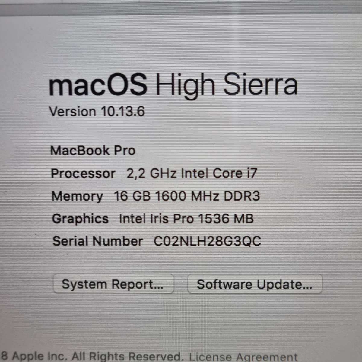 Macbook Pro i7 - 16GB/265 ssd Retina display