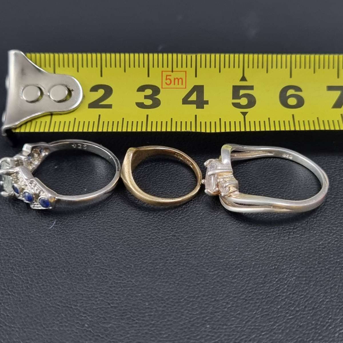 Lot of 3 Vintage Rings  Sterling Silver 925 & Gold Shell