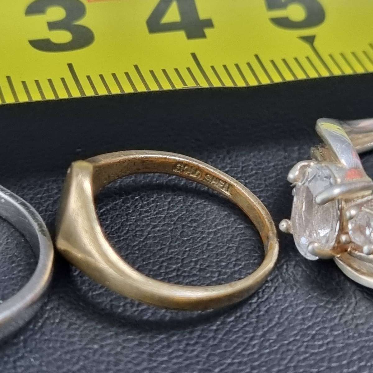 Lot of 3 Vintage Rings  Sterling Silver 925 & Gold Shell