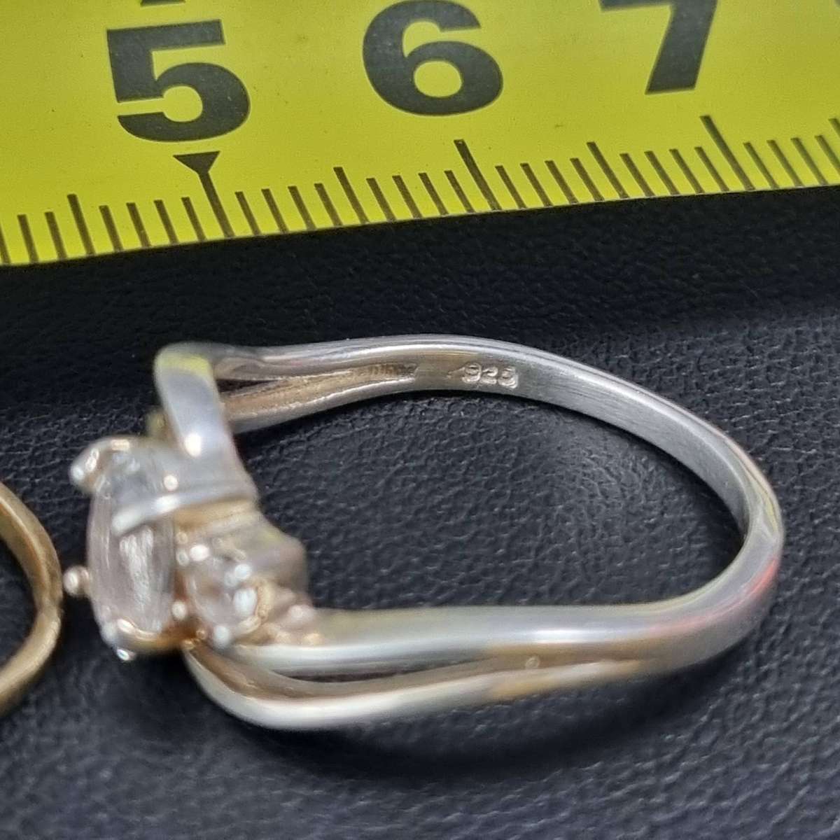 Lot of 3 Vintage Rings  Sterling Silver 925 & Gold Shell