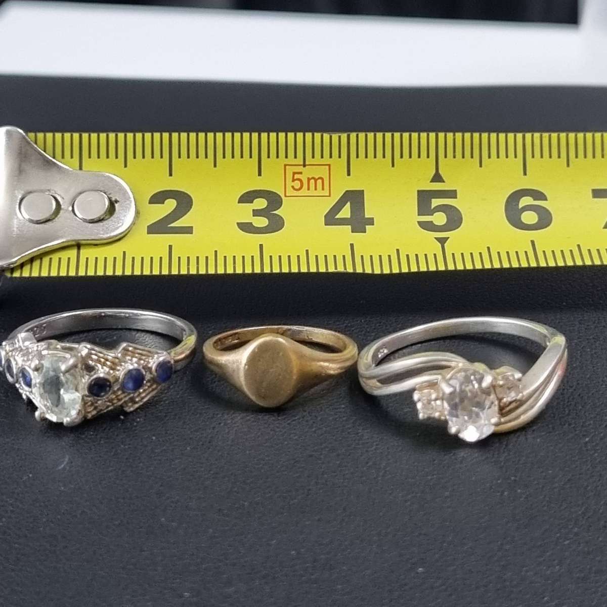 Lot of 3 Vintage Rings  Sterling Silver 925 & Gold Shell