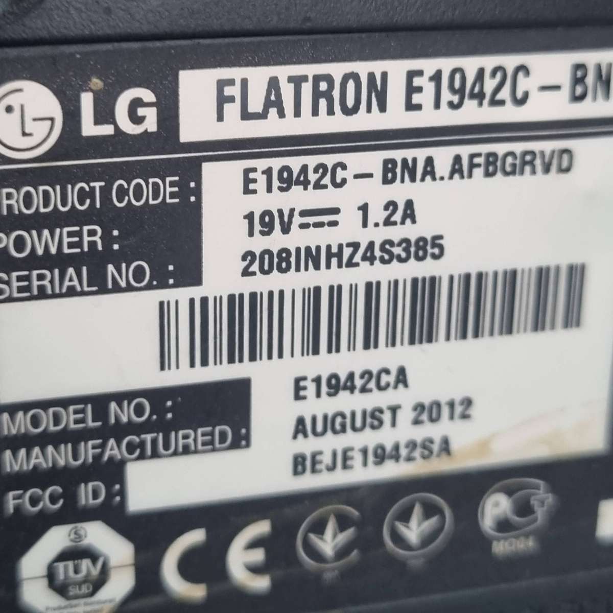 LG E1942C (The screen is okay, but is not switching) on)