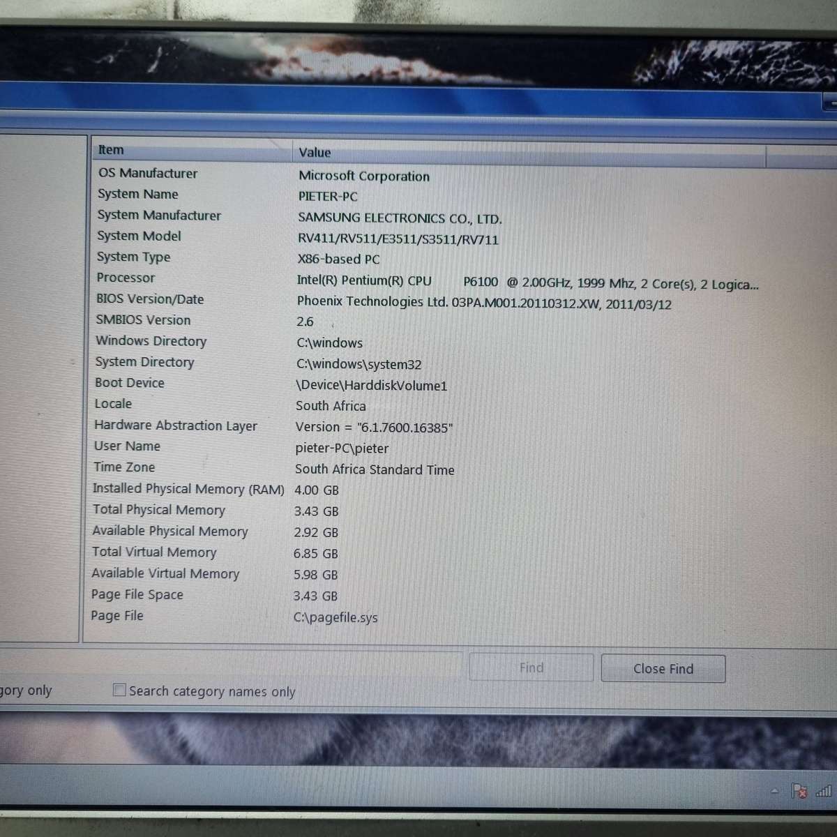 Samsung RV511 Laptop pc