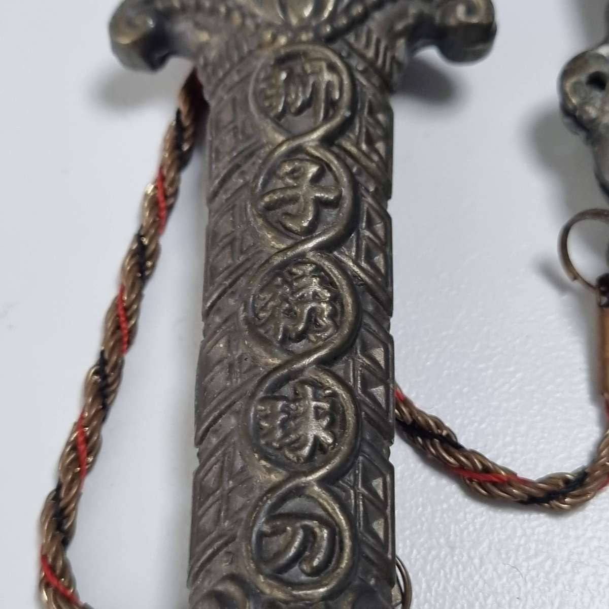 Antique Asian Ornamental Daggers (Pair)  Metal Handle & Decorative Sheath