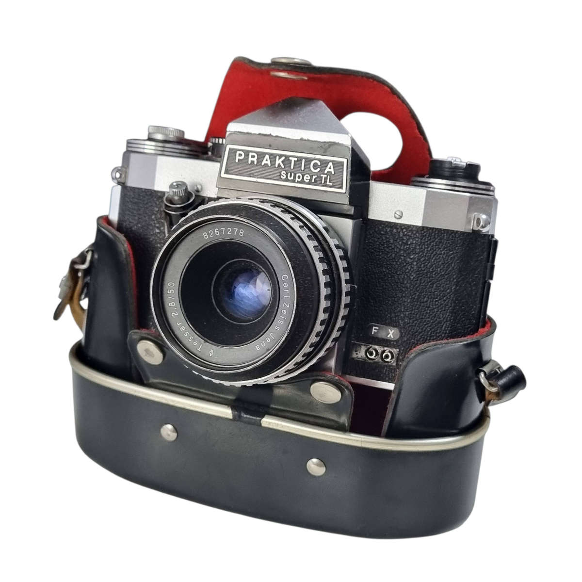 (Working 100%) Vintage Praktica Super TL 35mm SLR Film Camera (with Carl Zeiss Jena Tessar 50mm f/2.