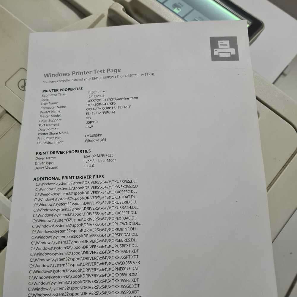 OKI DATA CORP ES4192 MFP