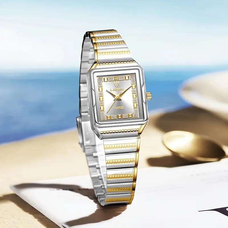 LIEBIG Square Rhinestone Quartz Watch
