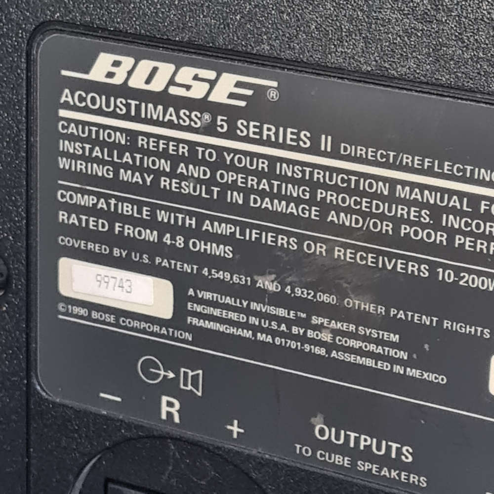 BOSE ACOUSTIMASS 5 SERIES II passing sub woofer