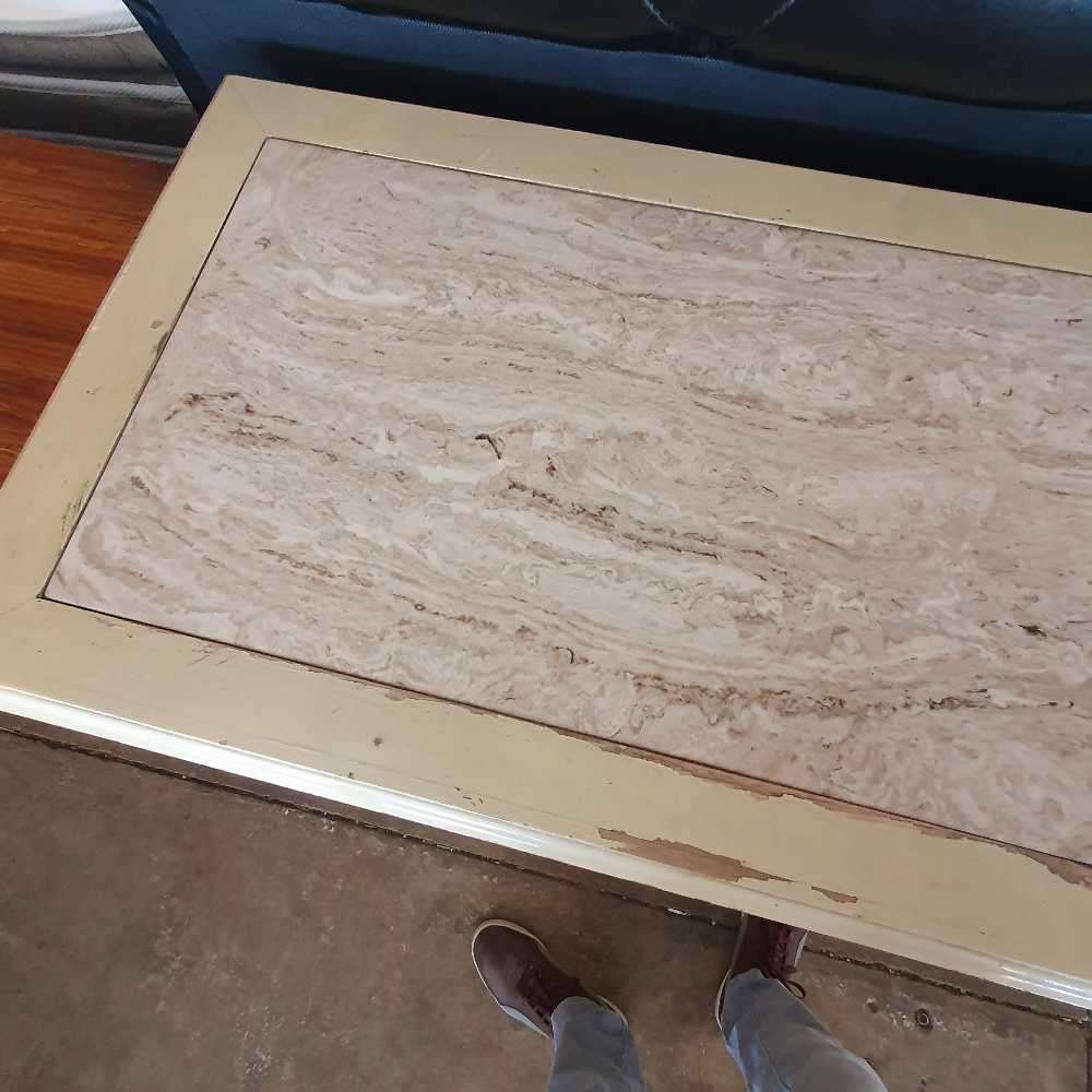 Bernhardt inc French Provincial and Victorian style cabinet with Mable top on wheels.