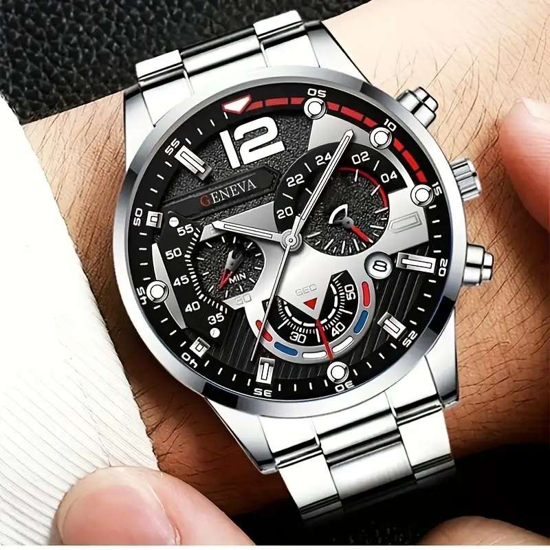 2 Pcs Silvery Quartz Watch