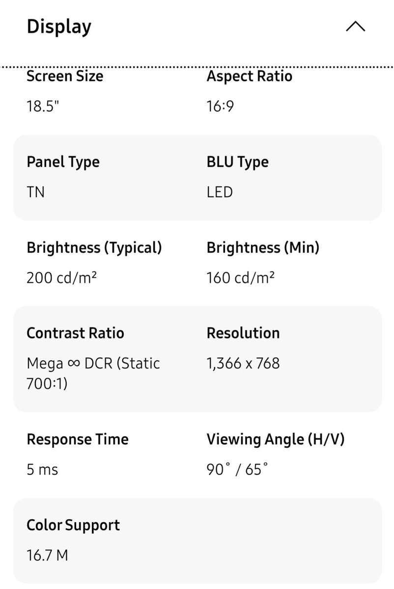 19" Energy-efficient LED monitor S19C150F with Mega DCR