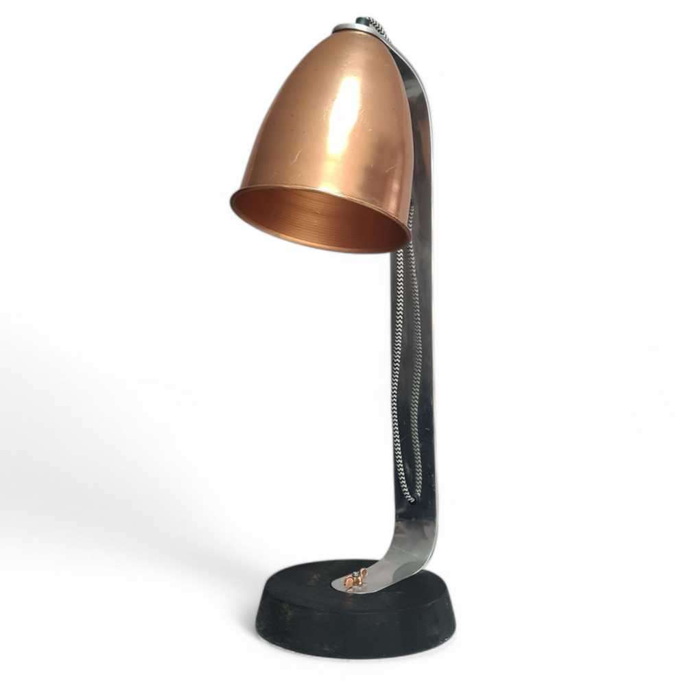 Chrome & Wood Desk Lamp