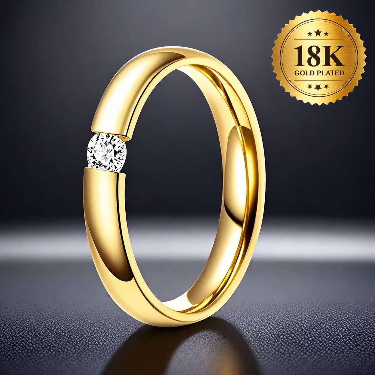 Minimalist stainless steel ring. Size 8