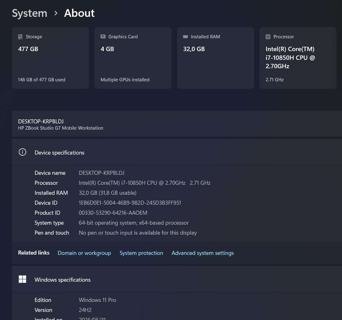 32GB ram, 4GB Graphics card (dedicated) G7 Mobile Powerhouse Workstation  Intel i7 10th Gen