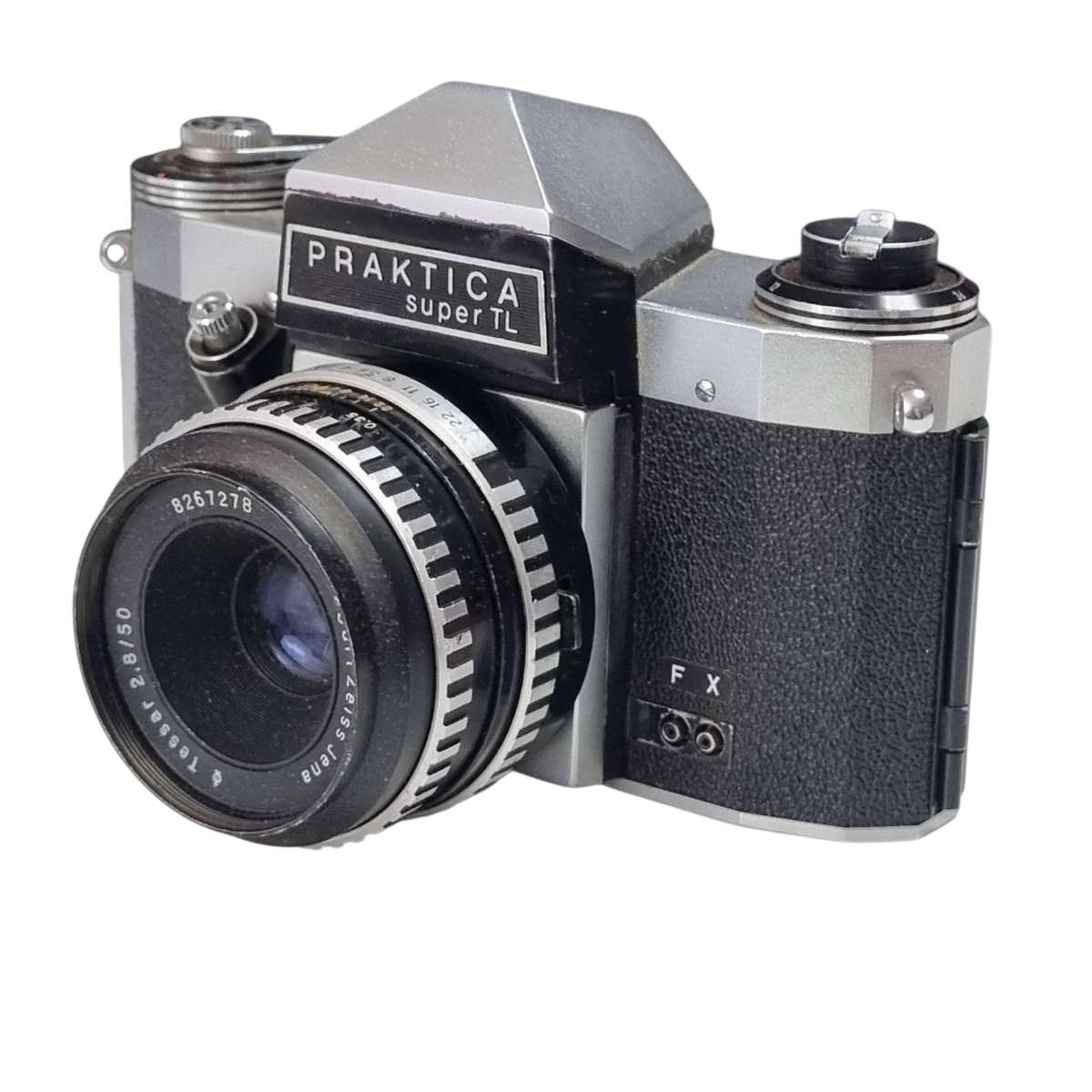 (Working 100%) Vintage Praktica Super TL 35mm SLR Film Camera (with Carl Zeiss Jena Tessar 50mm f/2.