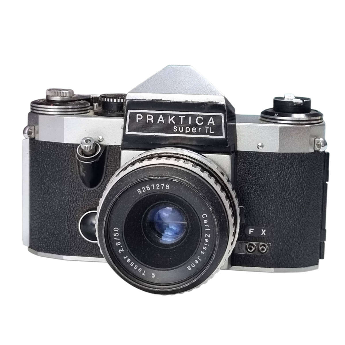 (Working 100%) Vintage Praktica Super TL 35mm SLR Film Camera (with Carl Zeiss Jena Tessar 50mm f/2.