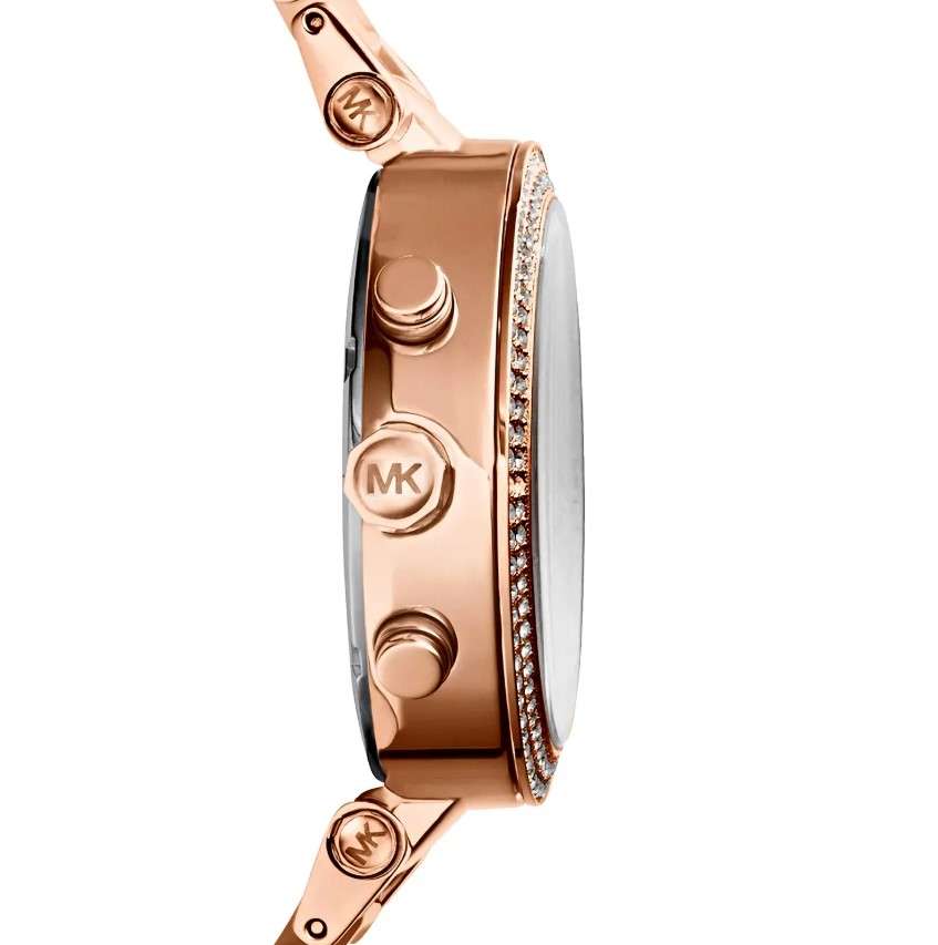 Original Michael Kors Women's Parker Rose Gold Round Mixed Watch - MK5896
