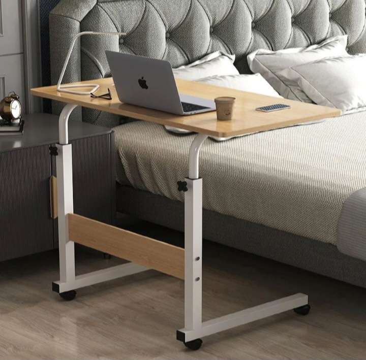 Multipurpose Adjustable Height Rolling Bedside Computer Desk Table
