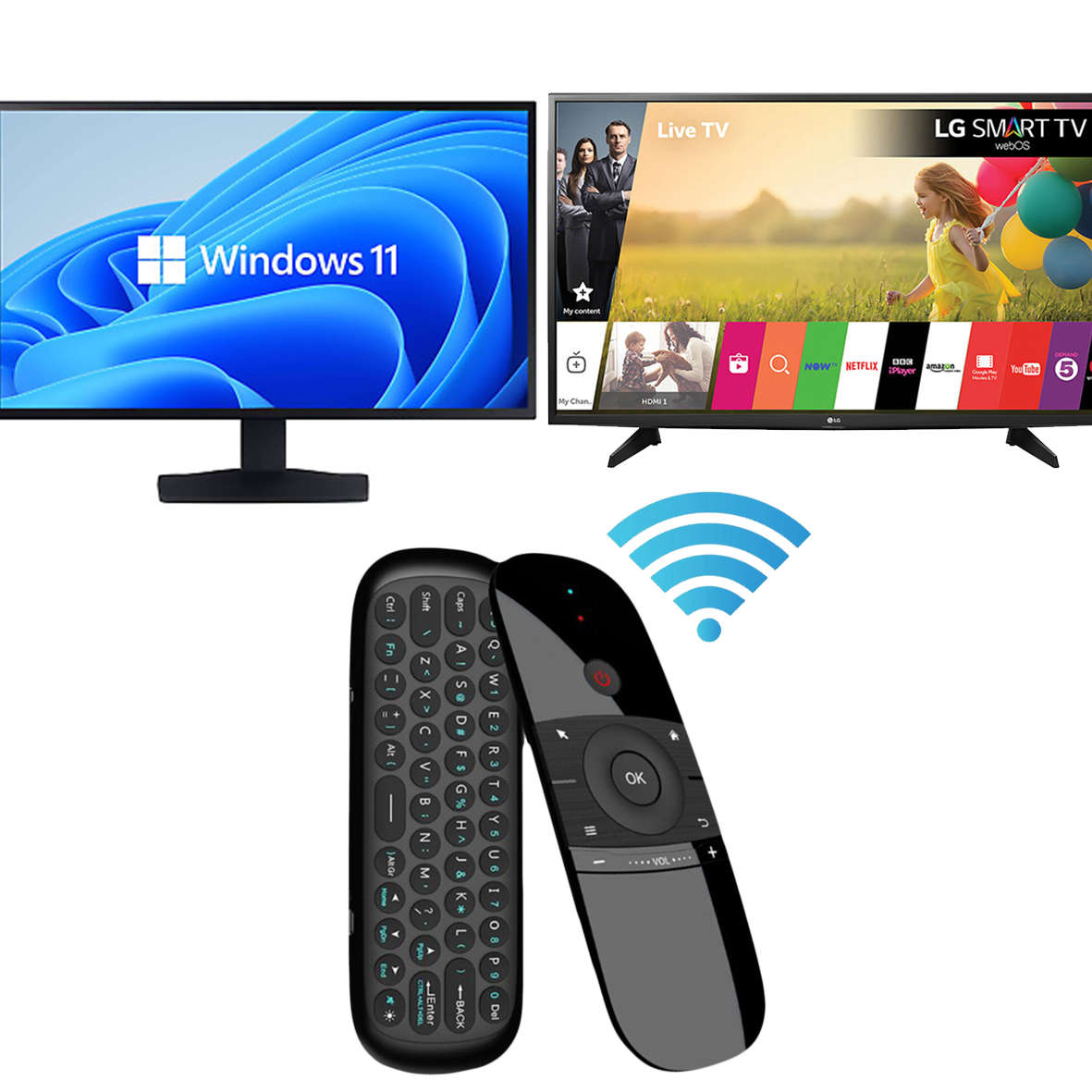 Universal Wireless Air Mouse for smart TVs/PCs/Laptops and many smart devices