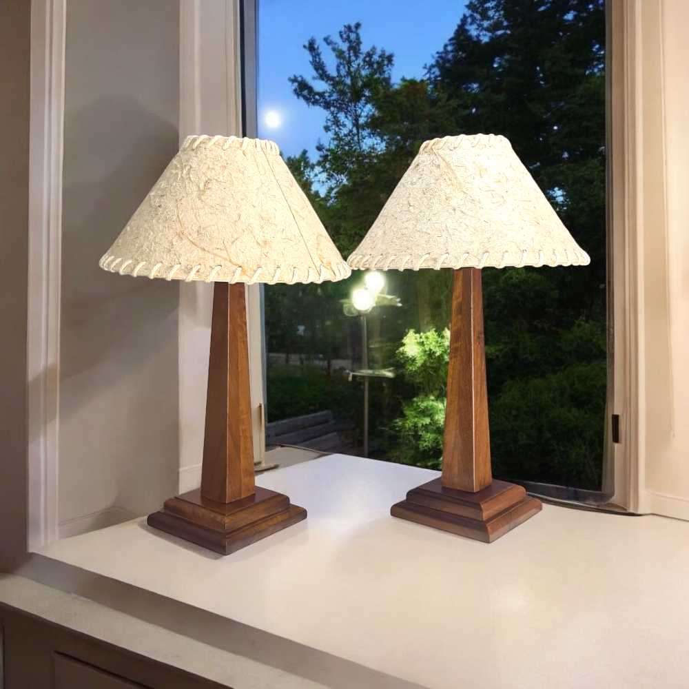 Wooden side lamps