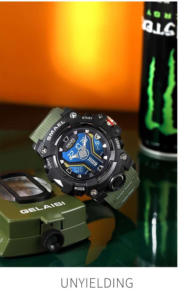 Smael Men's Sports Watch (Green)