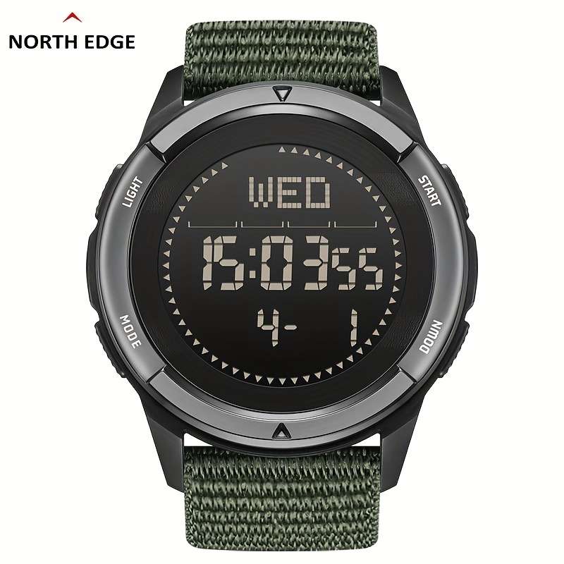 North Edge - Sleek Carbon Fiber Case,, with Compass, Altimeter, Barometer, Thermometer, Weather Fore